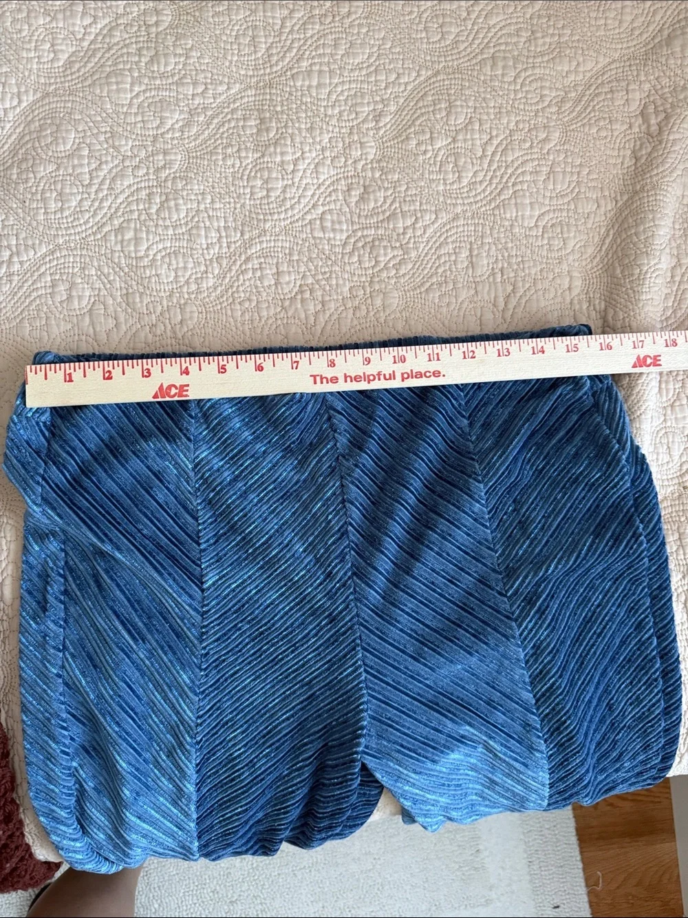 Free People Light Blue Velvet Trim Waistband Pants